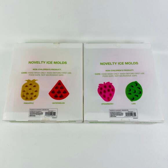 Garden Party Fruit Novelty Ice Cube Molds; Two boxes of two each. - Picture 2 of 3